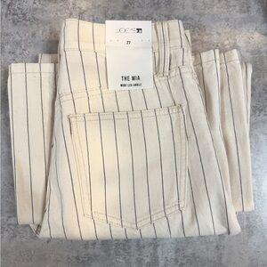 Joe's Jeans Wide Leg Cropped Striped Pants